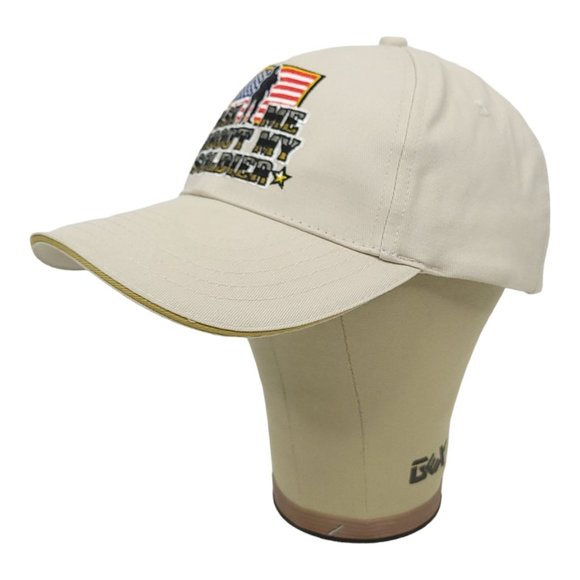 Ask Me About My Soldier Strapback Cap Trucker Baseball Hat Brother In Arms Beige - Picture 3 of 12